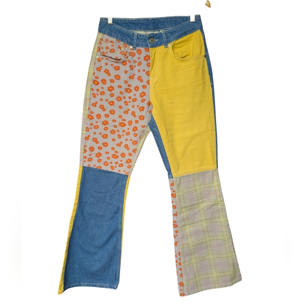 The Ragged Priest Highway Jeans Boho Patchwork Flare Size 26 - Picture 11 of 11